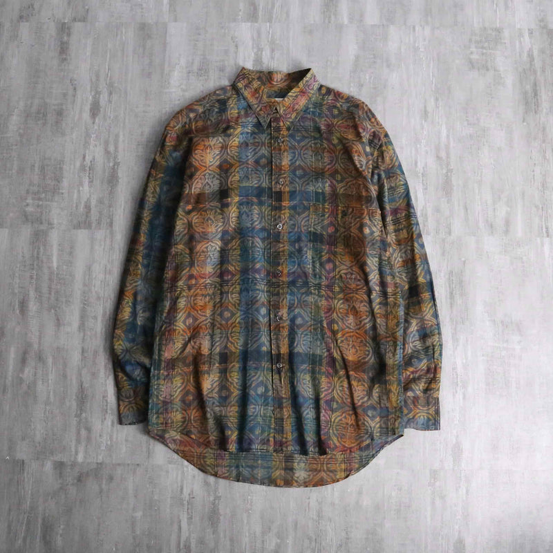 obelisk × check pattern cotton shirt