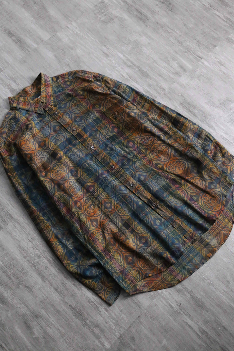 obelisk × check pattern cotton shirt