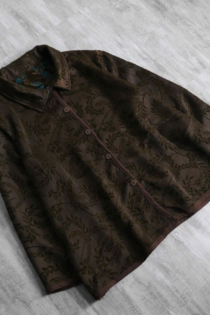 botanical embroidery design reversible jacket