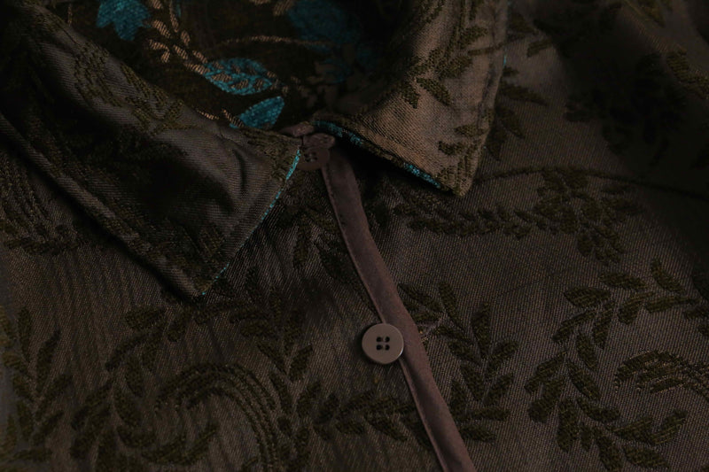 botanical embroidery design reversible jacket