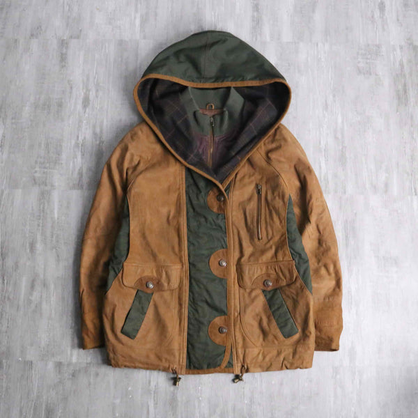 switch design leather hoodie