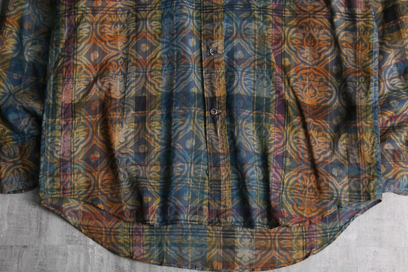 obelisk × check pattern cotton shirt