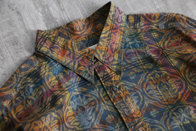 obelisk × check pattern cotton shirt