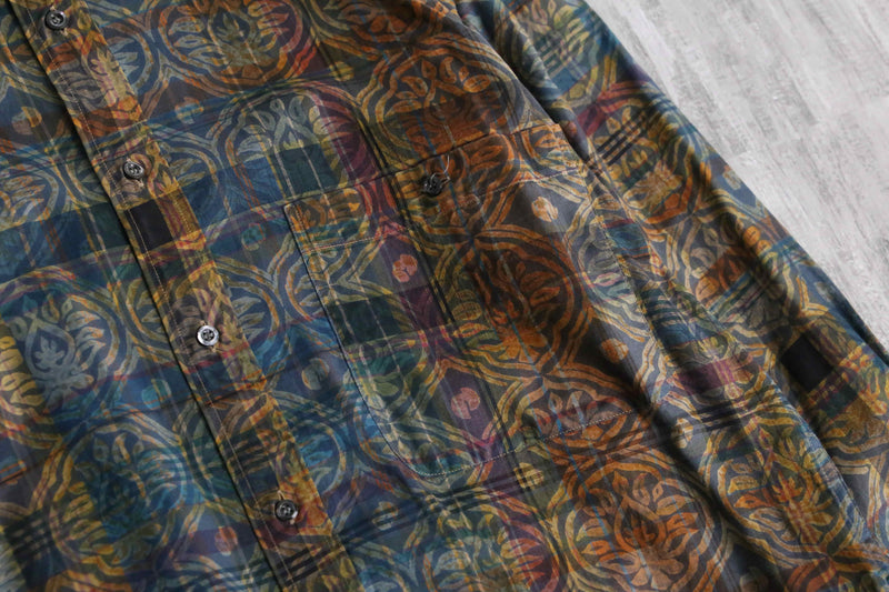 obelisk × check pattern cotton shirt
