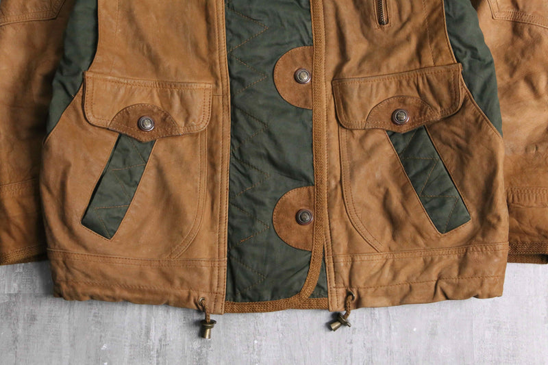 switch design leather hoodie