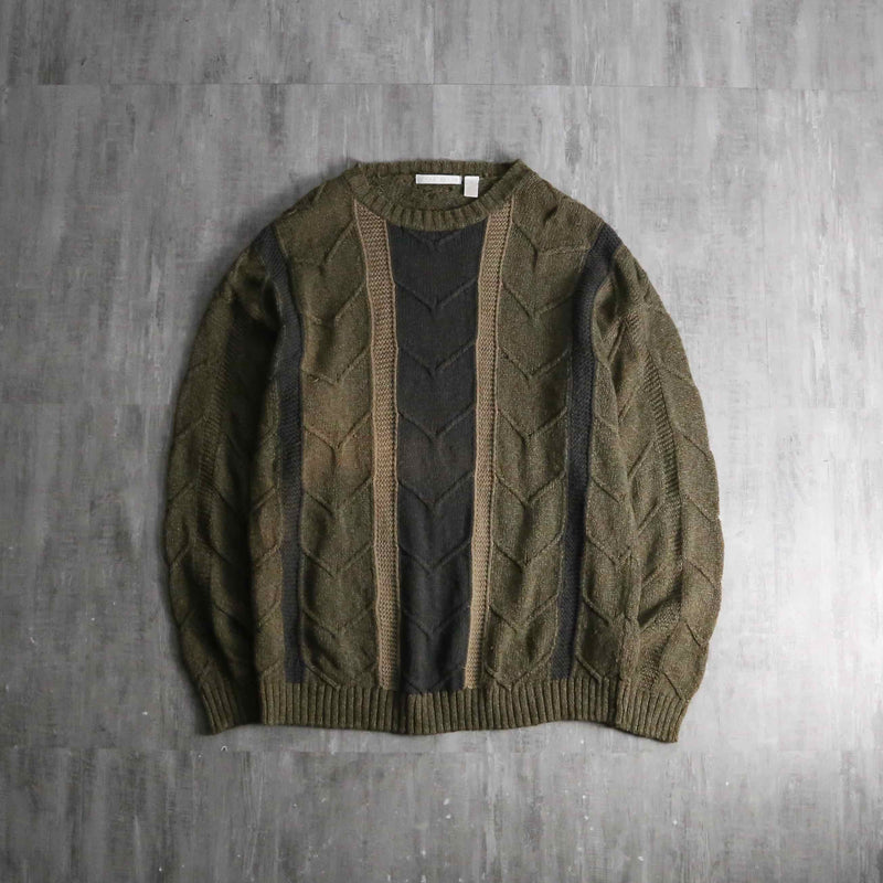 1990-00s PERRY ELLIS geometric cotton knit