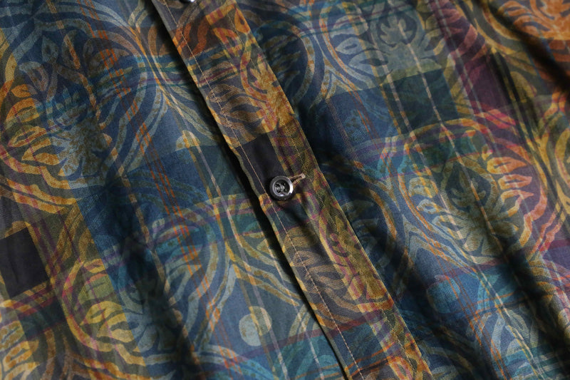 obelisk × check pattern cotton shirt