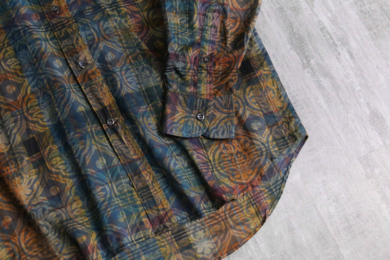 obelisk × check pattern cotton shirt
