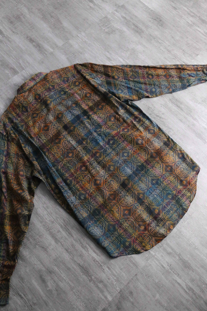 obelisk × check pattern cotton shirt