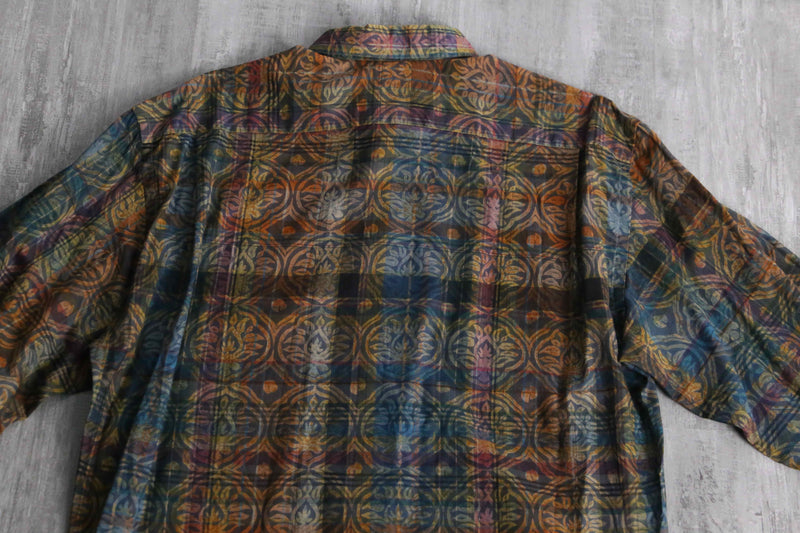 obelisk × check pattern cotton shirt