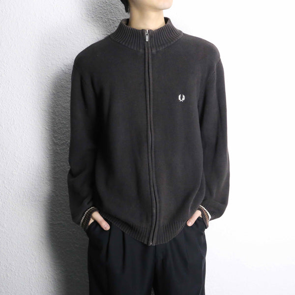 "Fred Perry" brown drivers knit