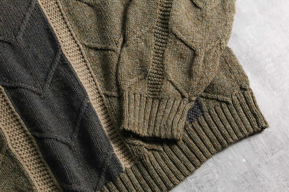 1990-00s PERRY ELLIS geometric cotton knit