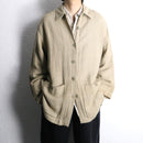ivory linen rayon shirt jacket