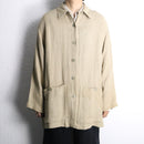 ivory linen rayon shirt jacket