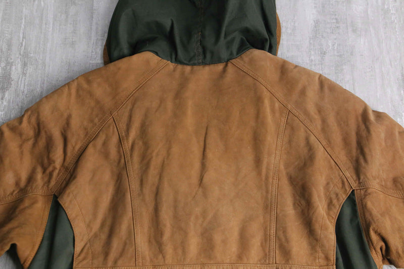 switch design leather hoodie