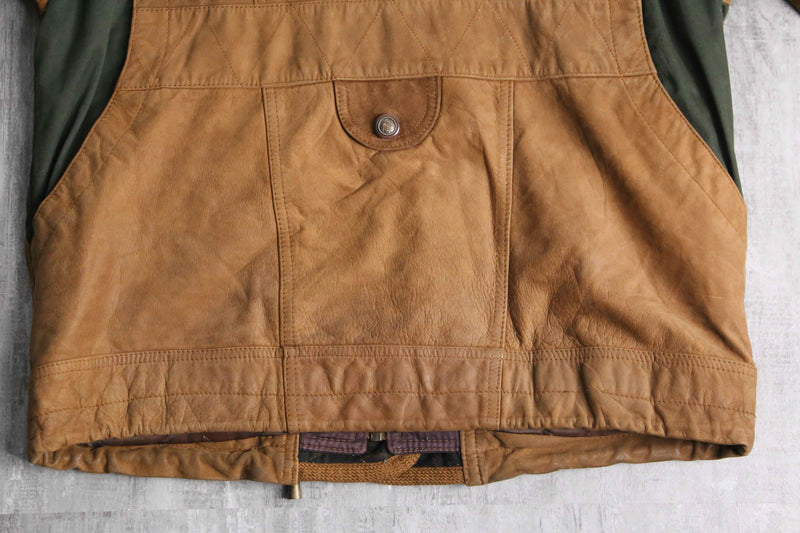 switch design leather hoodie