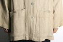 ivory linen rayon shirt jacket