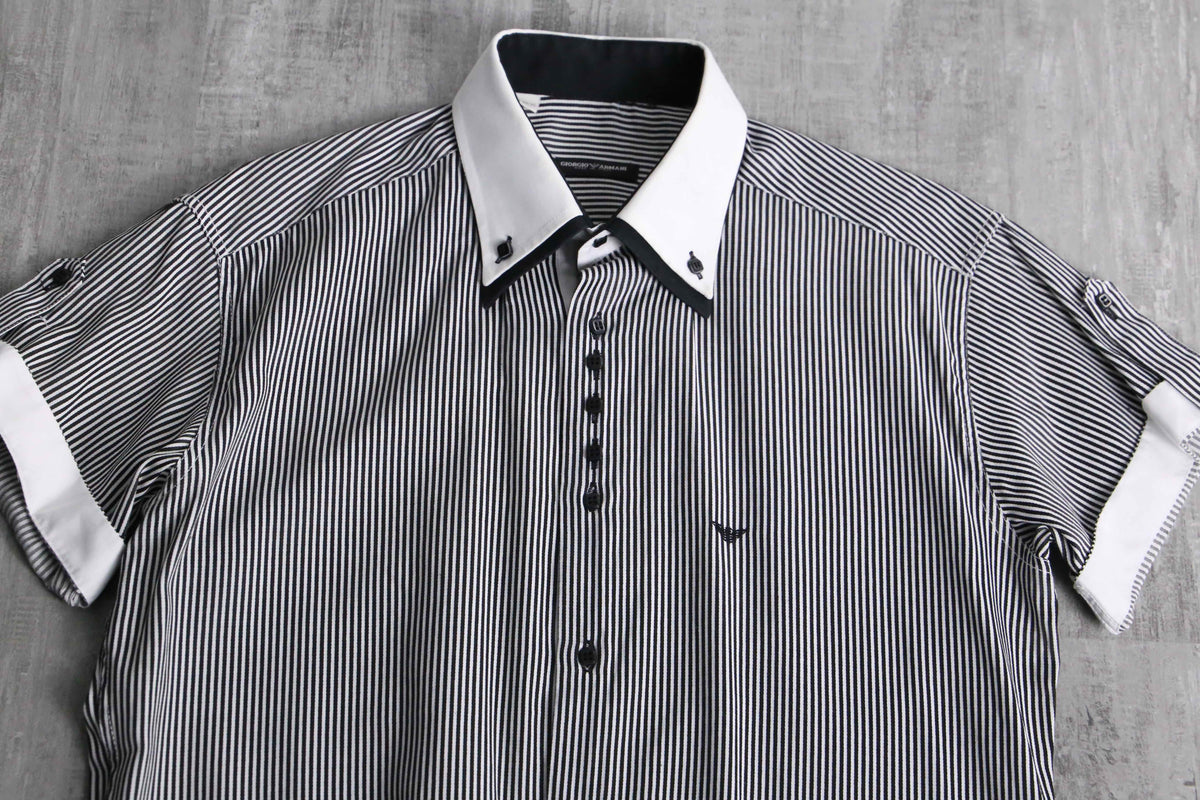EMPORIO ARMANI 高級ライン 立体柄 ジャケット ジップ 半袖 オンラインストア限定】 ARMANI EXCHANGE (アルマーニ
