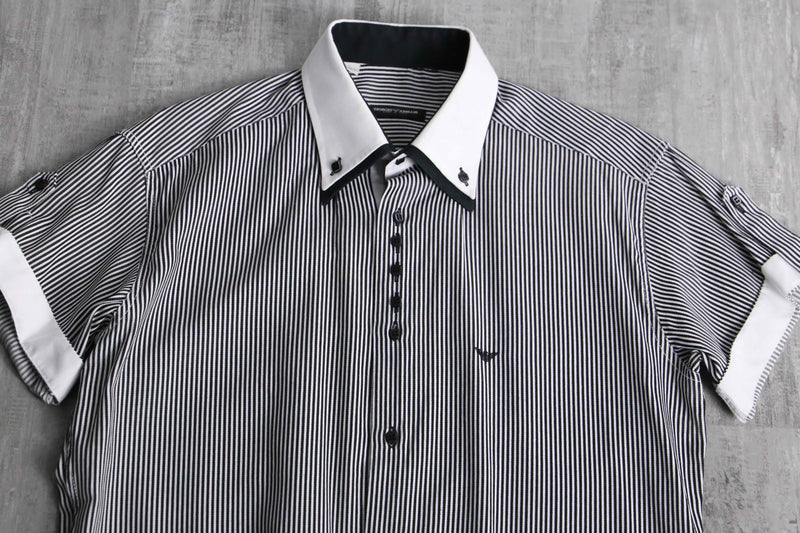 GIORGIO ARMANI” stripe short sleeve shirt
