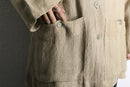 ivory linen rayon shirt jacket