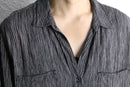 faux crinkle rayon skipper shirt