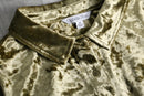 2000s gold crush velour shirt