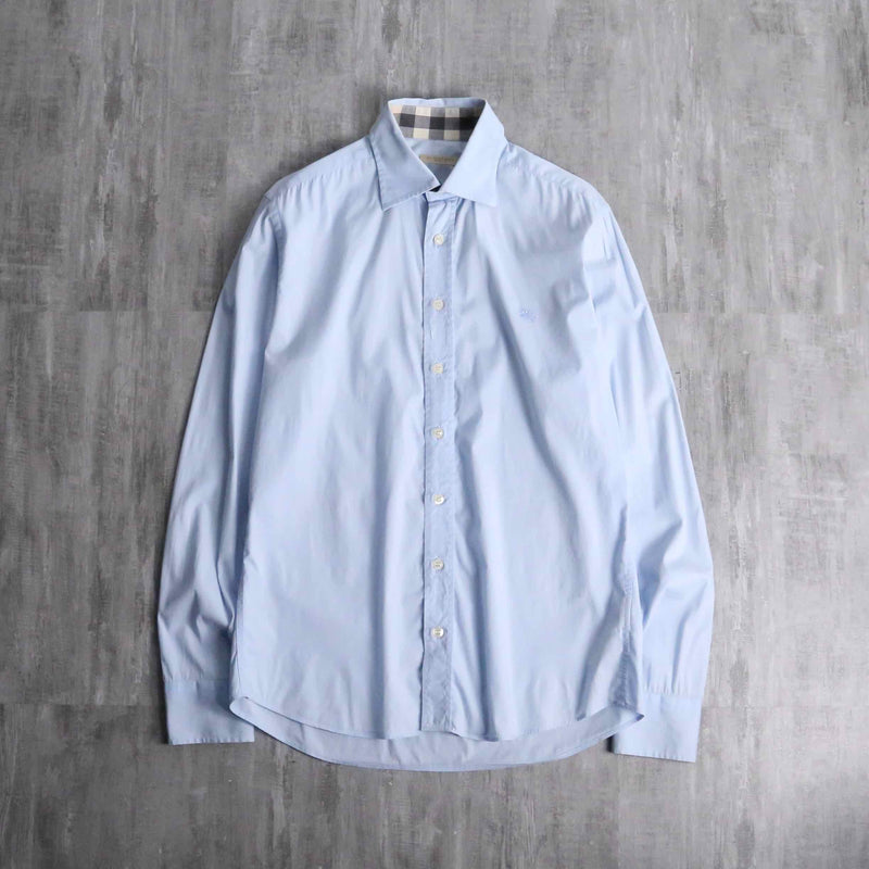 “BURBERRY” sky blue cotton shirt