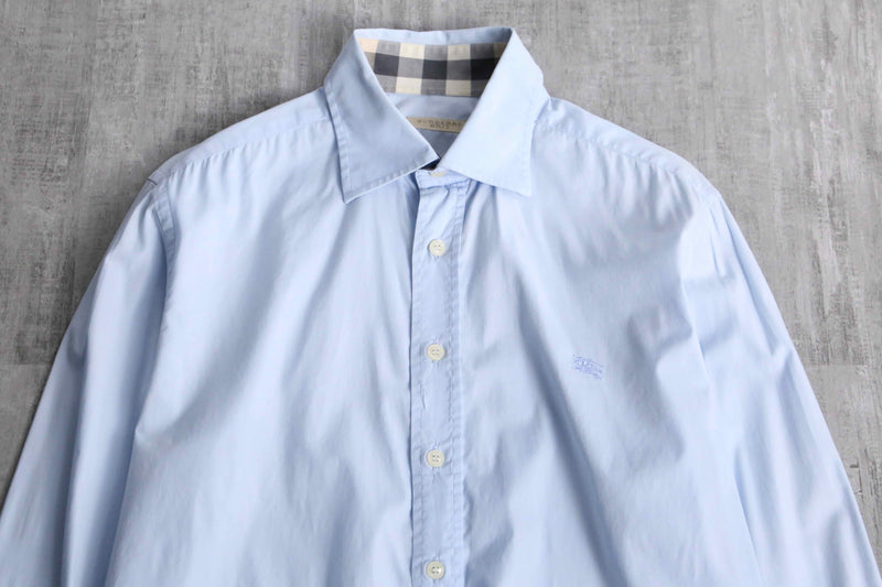 “BURBERRY” sky blue cotton shirt