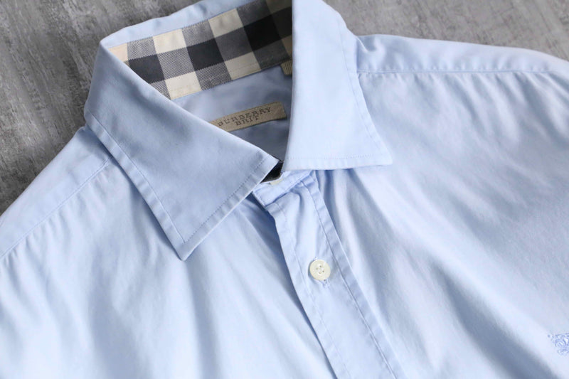 “BURBERRY” sky blue cotton shirt