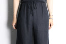 black linen wide easy pants