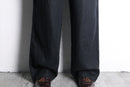black linen wide easy pants