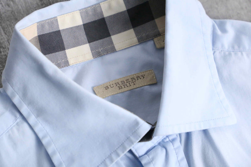 “BURBERRY” sky blue cotton shirt