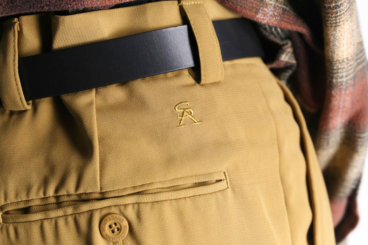 STACY ADAMS” mustard wide slacks STACY ADAMS” mustard wide slacks