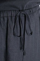 black linen wide easy pants