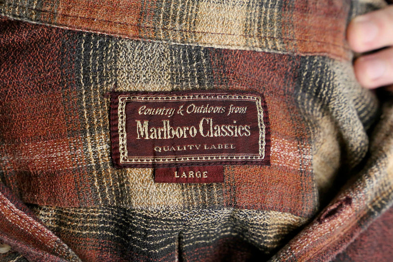 “Marlboro Classics” brown check cotton shirt