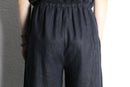 black linen wide easy pants