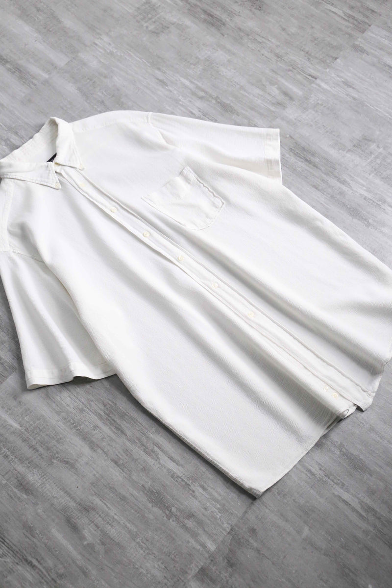 “BOSS” white waffle textile B.D S/S shirt