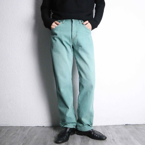 "Wrangler" turquoise blue Tapered denim pants
