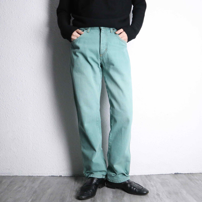 "Wrangler" turquoise blue Tapered denim pants