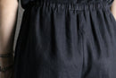 black linen wide easy pants