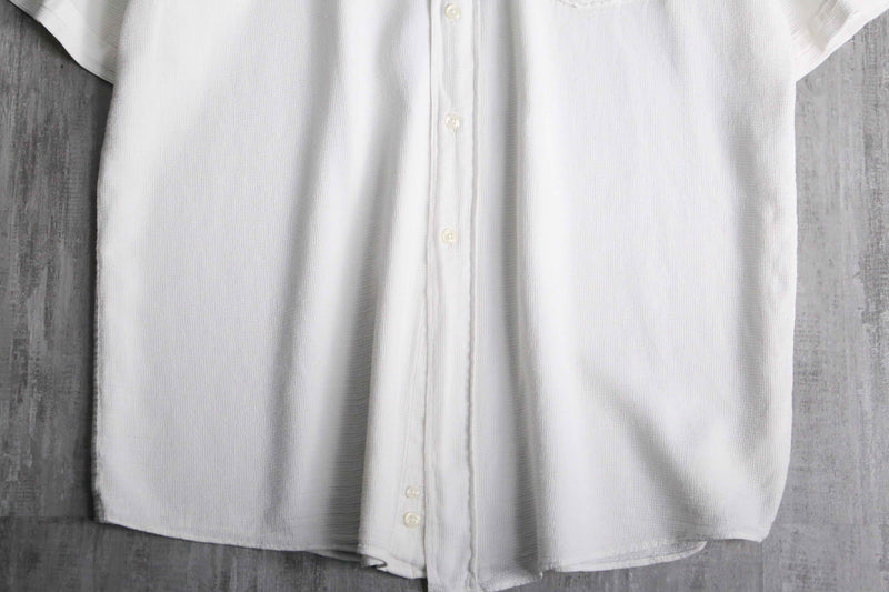“BOSS” white waffle textile B.D S/S shirt
