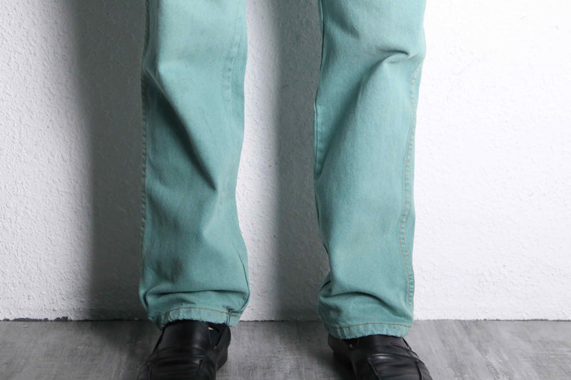 "Wrangler" turquoise blue Tapered denim pants