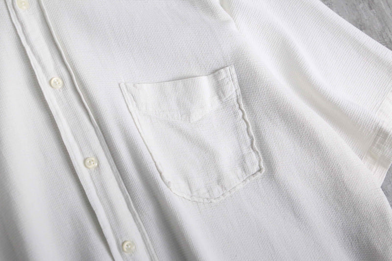 “BOSS” white waffle textile B.D S/S shirt