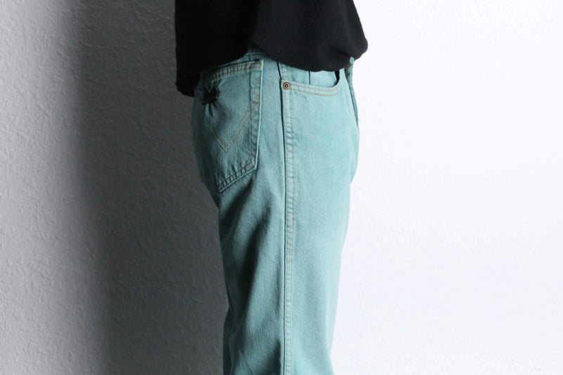 "Wrangler" turquoise blue Tapered denim pants