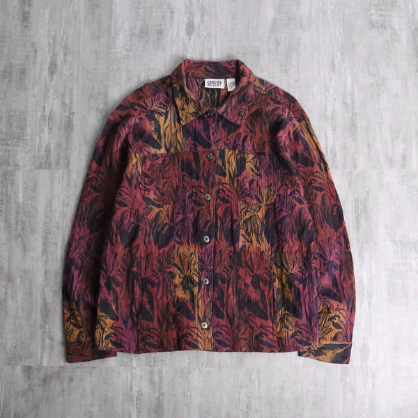 “CHICO'S” warm color botanical jacquard jacket