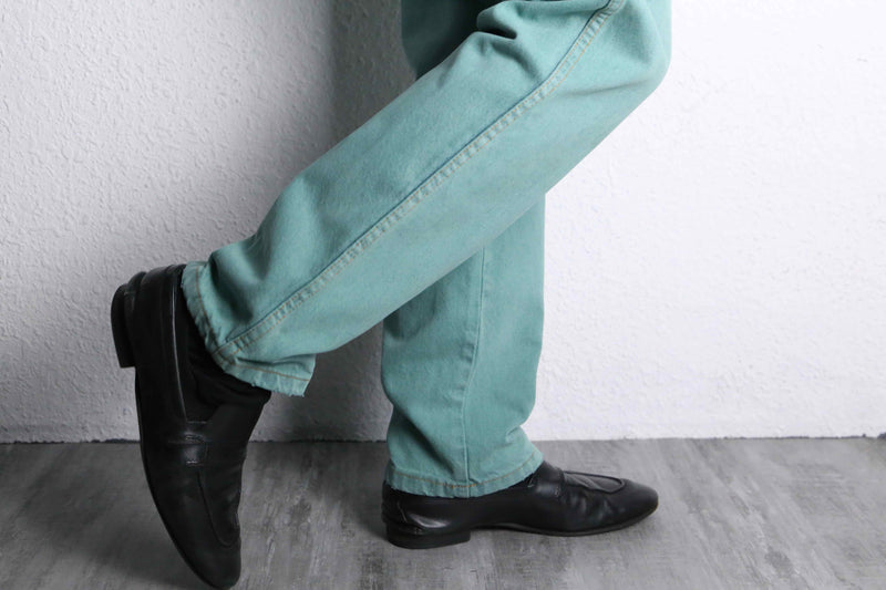 "Wrangler" turquoise blue Tapered denim pants