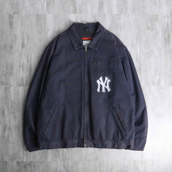 ”NY” design navy color duck jacket