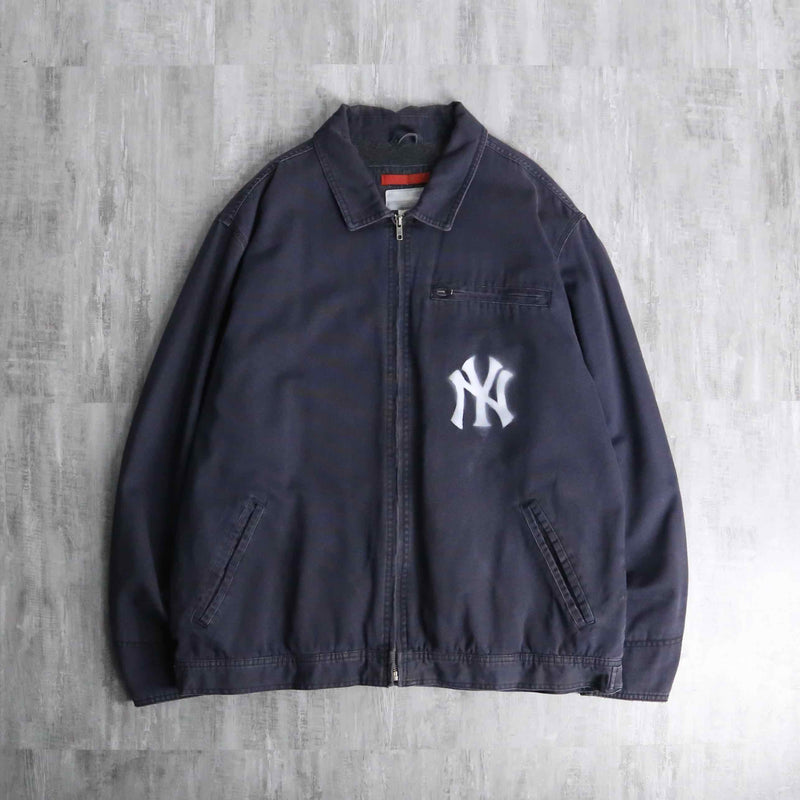 ”NY” design navy color duck jacket