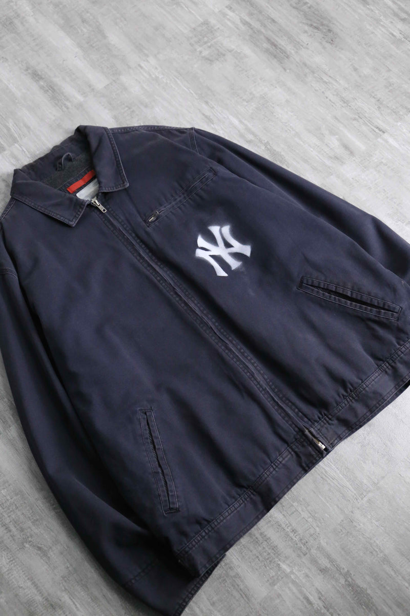 ”NY” design navy color duck jacket