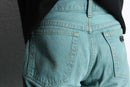 "Wrangler" turquoise blue Tapered denim pants